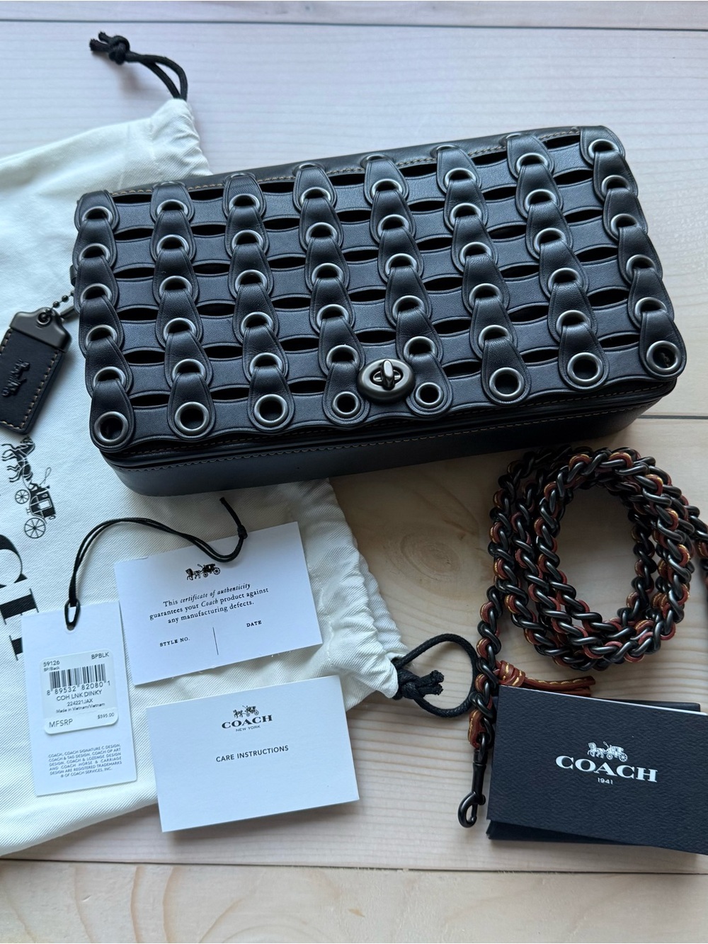 Coach 1941 Dinky Crossbody Bag in Black Glovetanned Leather - Never Used!